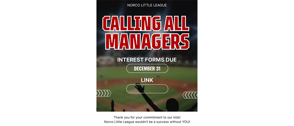 Spring Managers Wanted