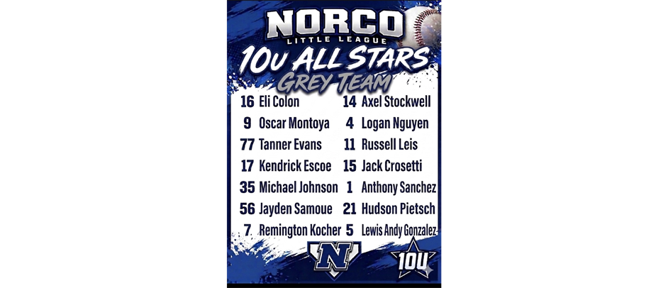 10U All Stars Grey Team
