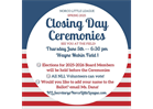 Closing Ceremonies and General Membership Meeting and Elections